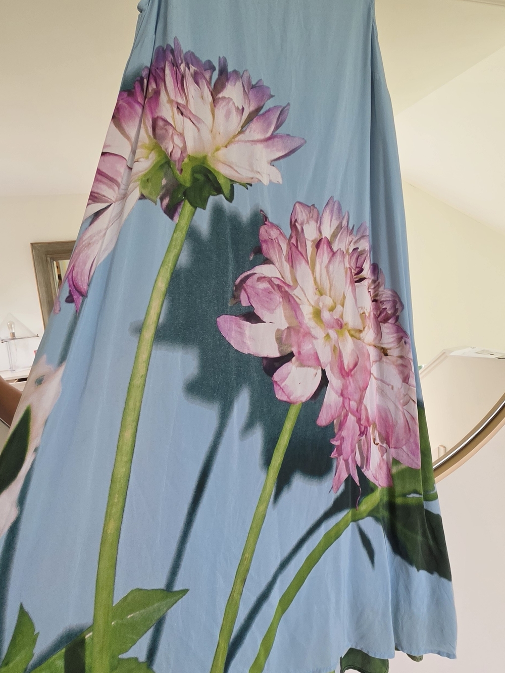 Anthropologie Blue Floral Midi Dress Women Size 2 - Picture 4 of 14